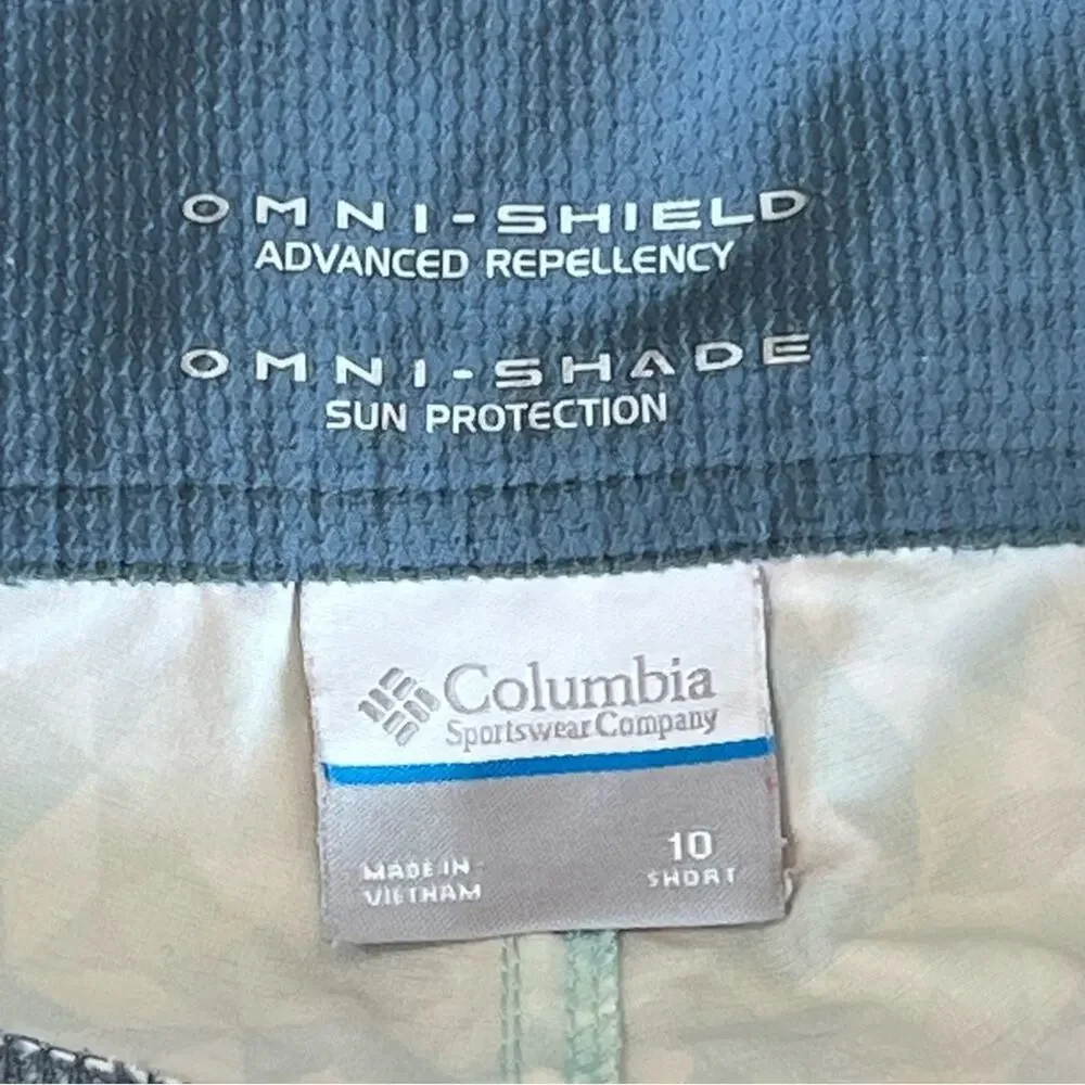 Columbia Omni Shield Omni Shade Drainmaker Abstract‎ Patterned Shorts Sz 10